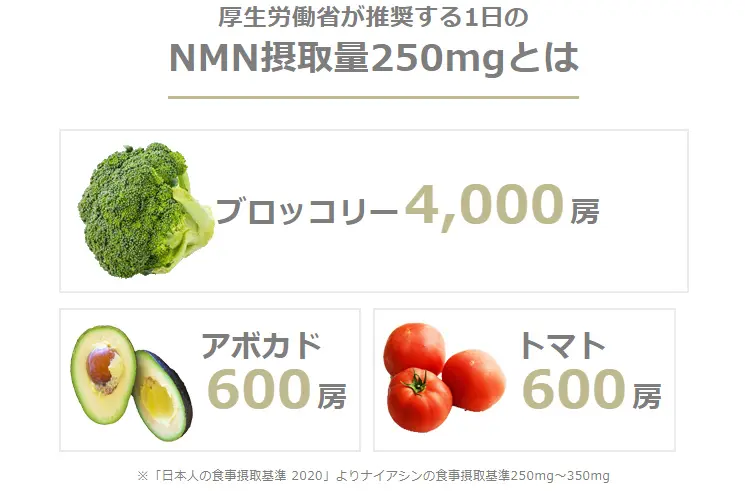 NMN摂取量250mgとは